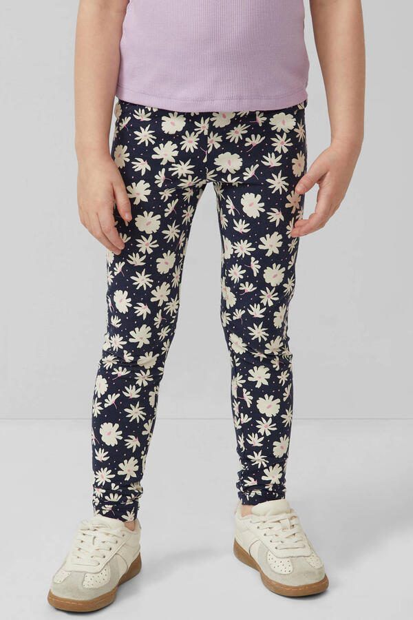 S.Oliver slim gebloemde legging donkerblauw