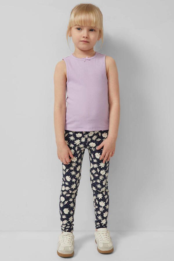 S.Oliver slim gebloemde legging donkerblauw - Foto 2