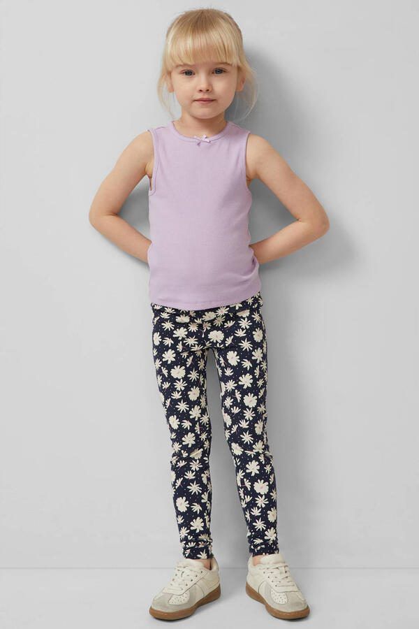S.Oliver slim gebloemde legging donkerblauw - Foto 3