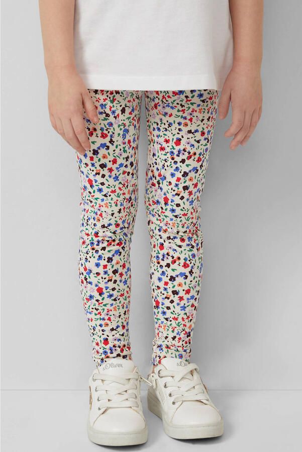 S.Oliver slim gebloemde legging ecru