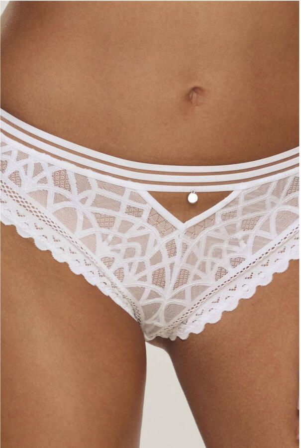 S.Oliver RED LABEL Beachwear Slip Milene met edele band en modieus accessoire aan de voorkant in het midden