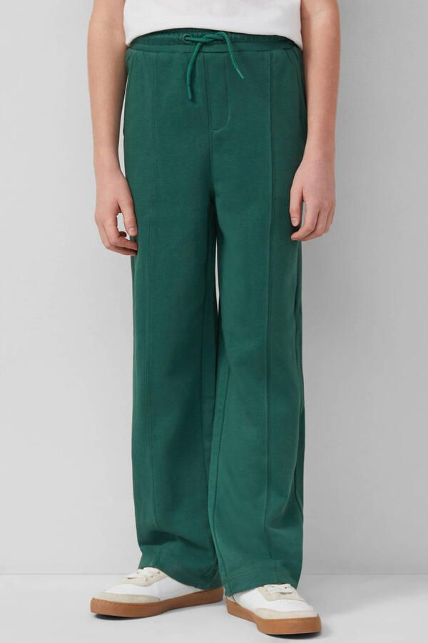 S.Oliver straight casual broek donkergroen