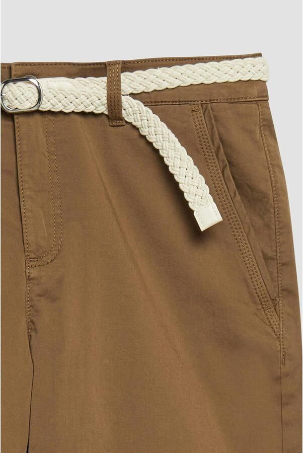 S.Oliver straight leg bermuda short met ceintuur bruin - Foto 2