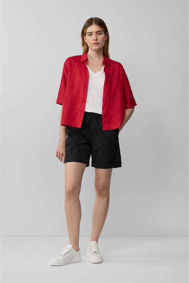 S.Oliver straight regular waist casual short zwart