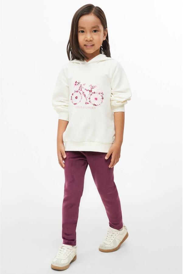 S.Oliver suède legging bordeauxrood Broek Meisjes Polyester Effen glitter - Foto 2