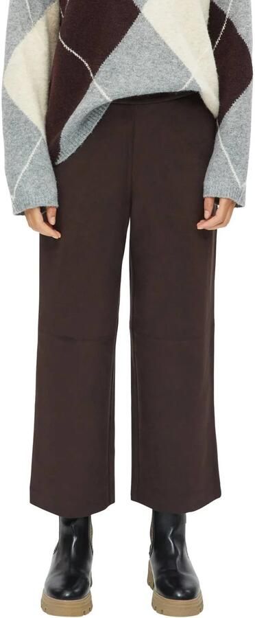 S.Oliver suèdelook wide leg regular waist culotte bruin