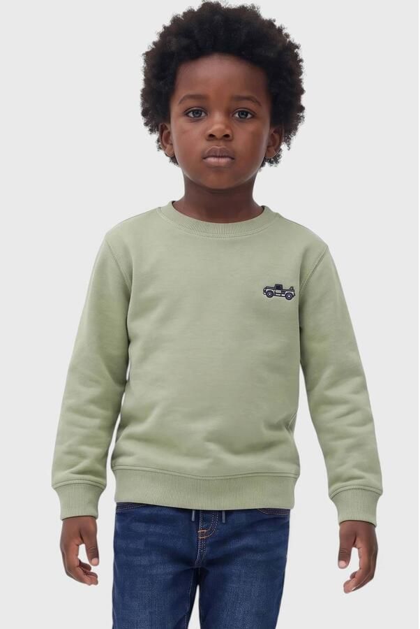 S.Oliver sweater groen Jongens Katoen Ronde hals Effen glitter