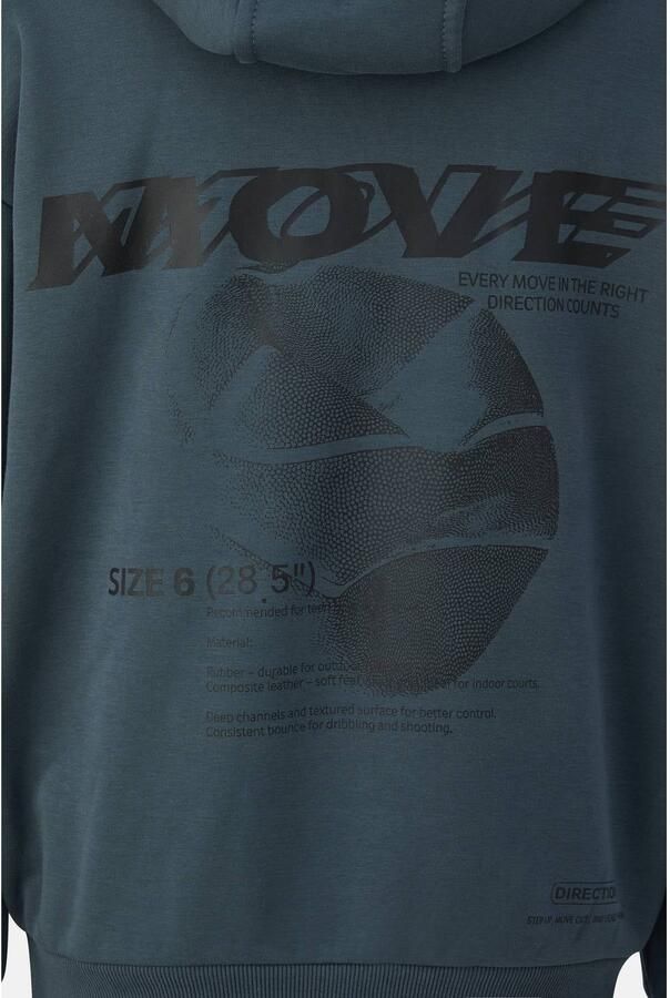 S.Oliver sweater met backprint antraciet Grijs Jongens Polyester Capuchon - Foto 2