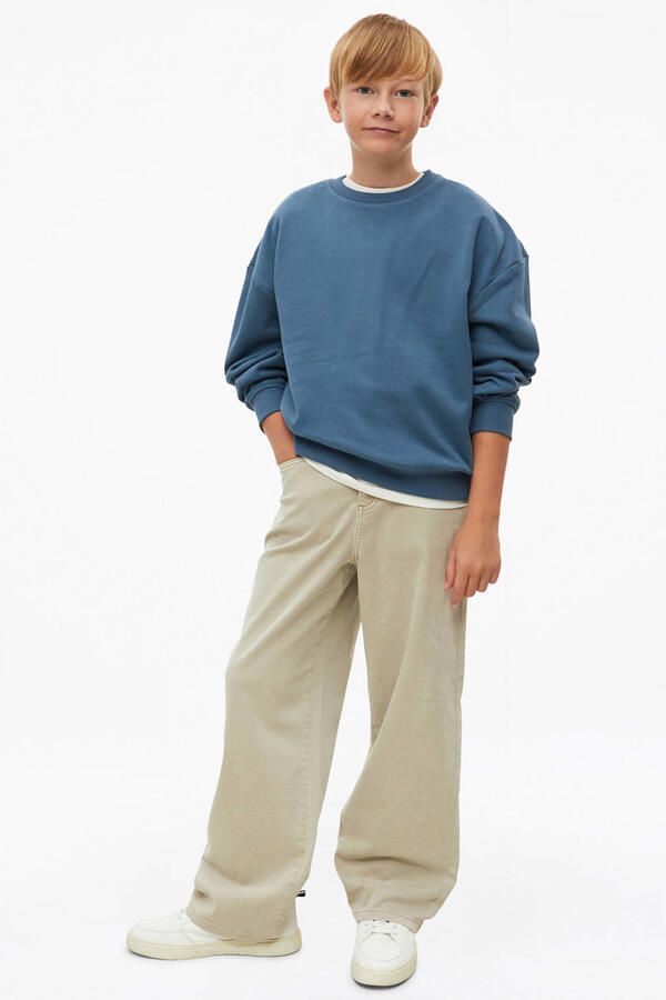 S.Oliver sweater met backprint blauw Trui Backprint