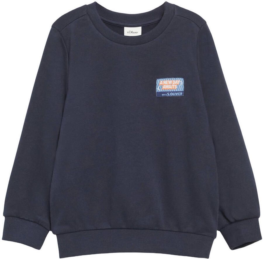 S.Oliver sweater met backprint donkerblauw