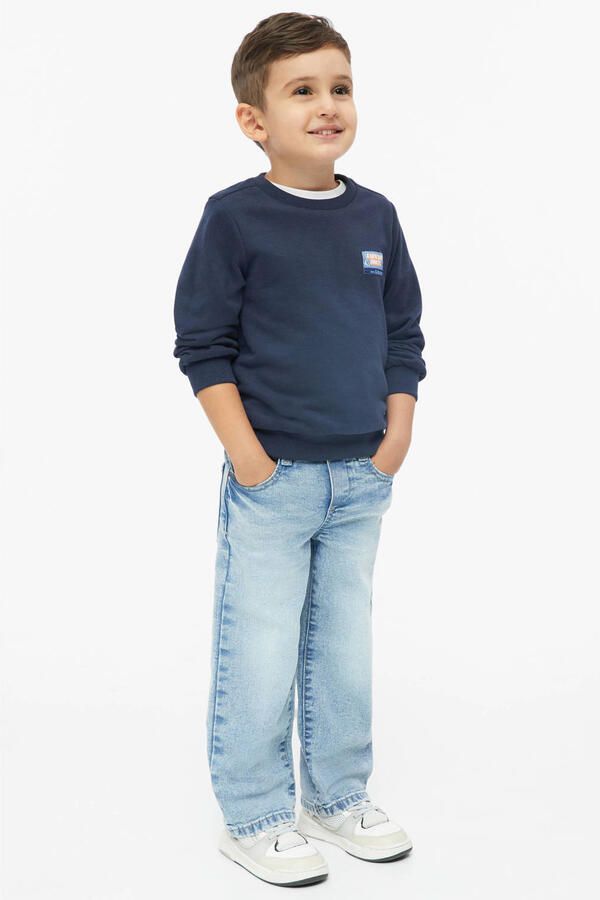 S.Oliver sweater met backprint donkerblauw Backprint