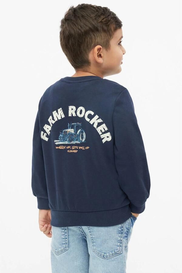 S.Oliver sweater met backprint donkerblauw Backprint - Foto 3