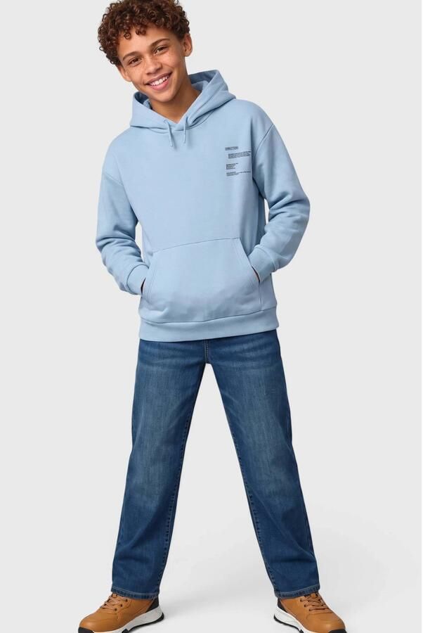 S.Oliver sweater met backprint lichtblauw Jongens Polyester Capuchon - Foto 2