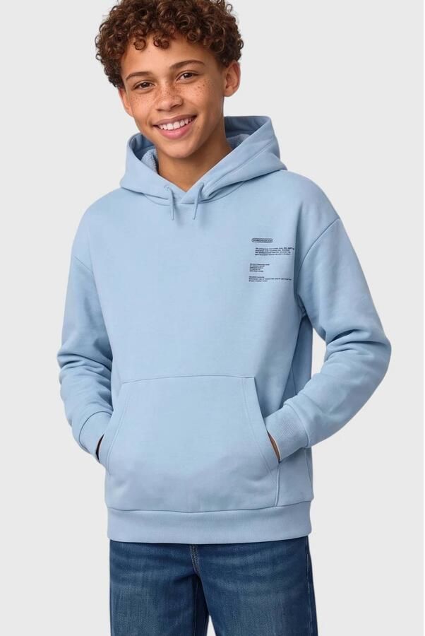 S.Oliver sweater met backprint lichtblauw Jongens Polyester Capuchon