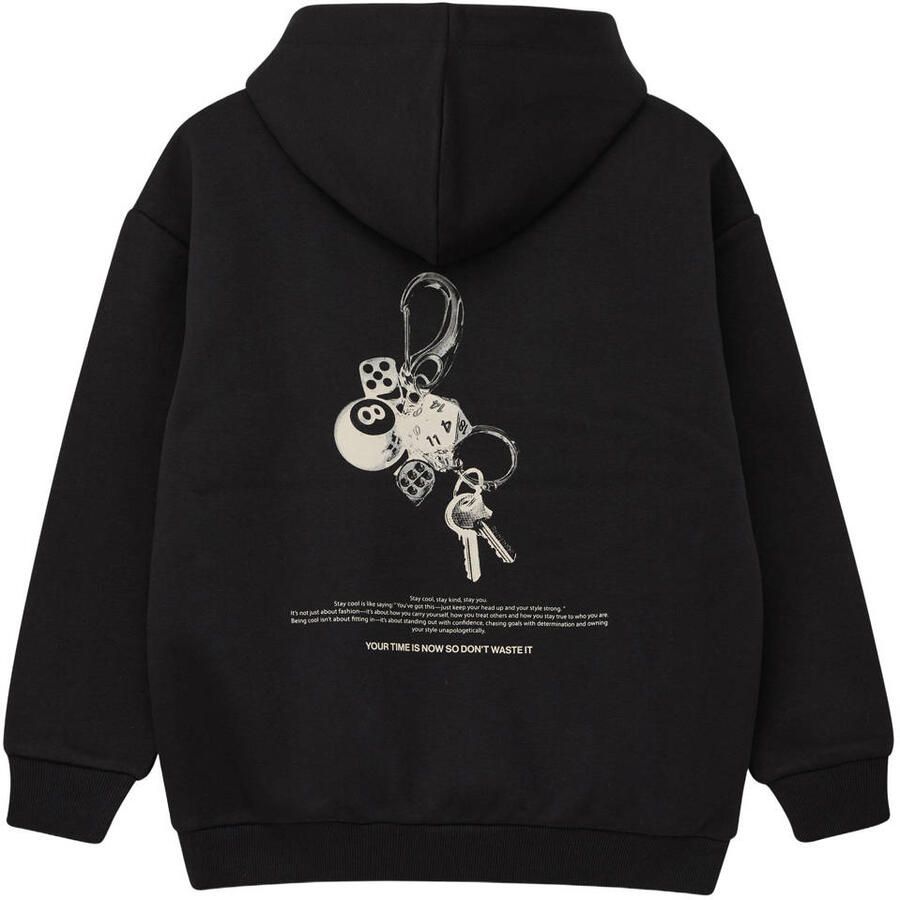 S.Oliver sweater met backprint zwart
