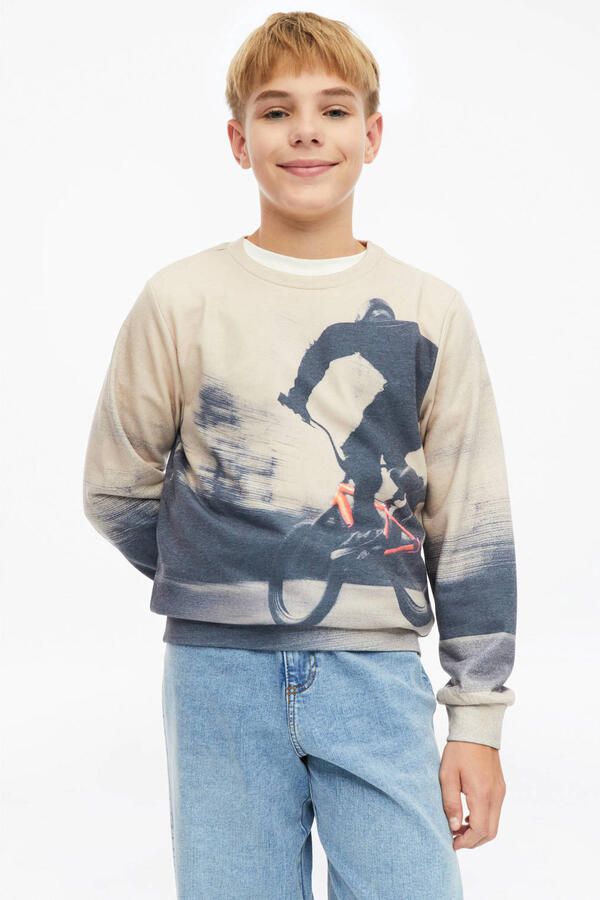 S.Oliver sweater met print beige
