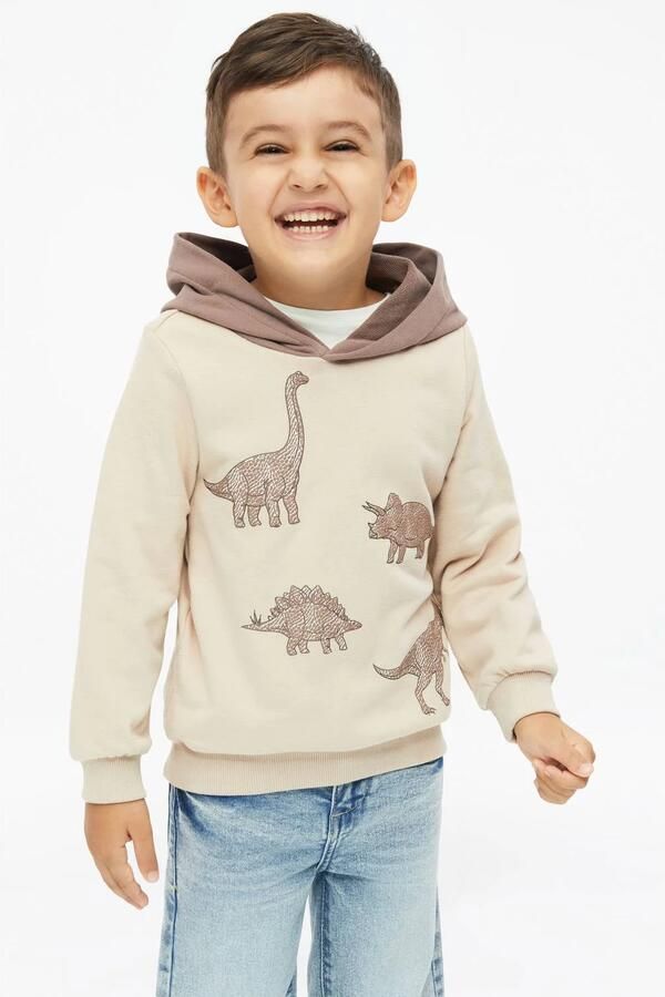 S.Oliver sweater met print beige Printopdruk