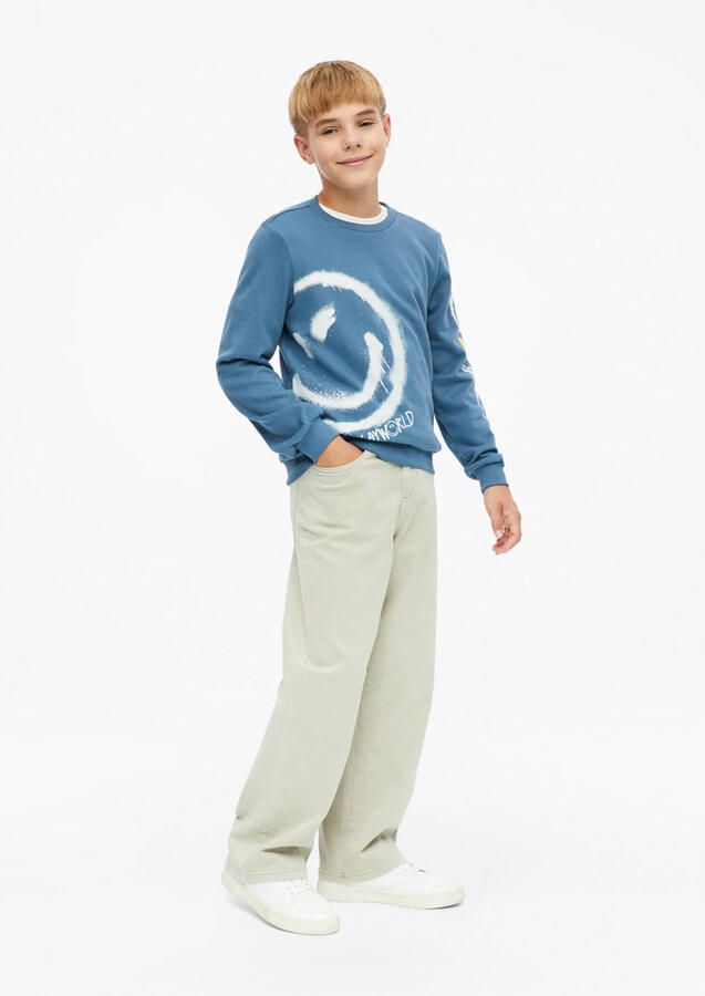 S.Oliver sweater met print blauw