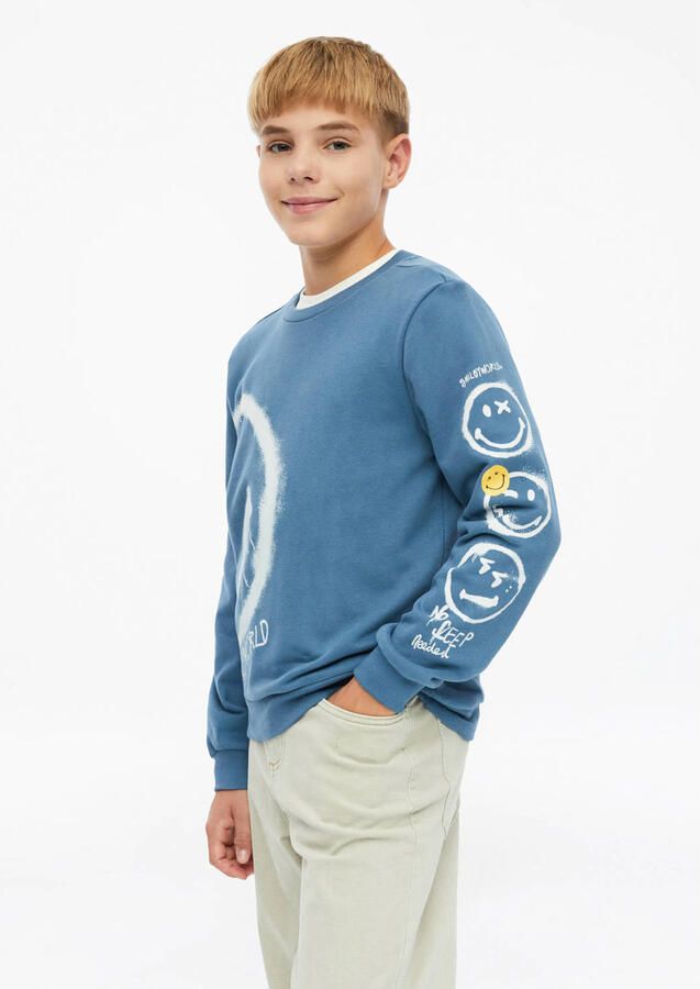S.Oliver sweater met print blauw - Foto 2