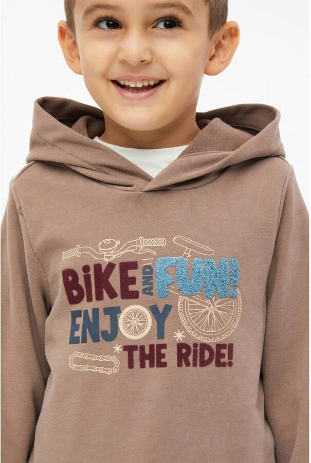 S.Oliver sweater met print bruin Printopdruk - Foto 2