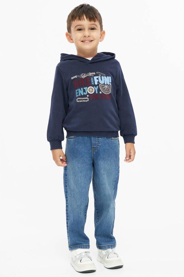 S.Oliver sweater met print donkerblauw Printopdruk - Foto 3