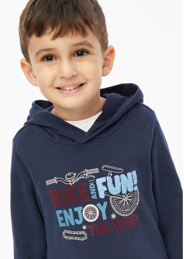 S.Oliver sweater met print donkerblauw Printopdruk - Foto 2