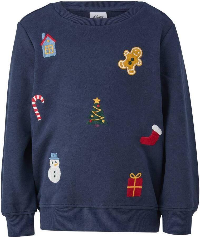 S.Oliver sweater met print donkerblauw All over print