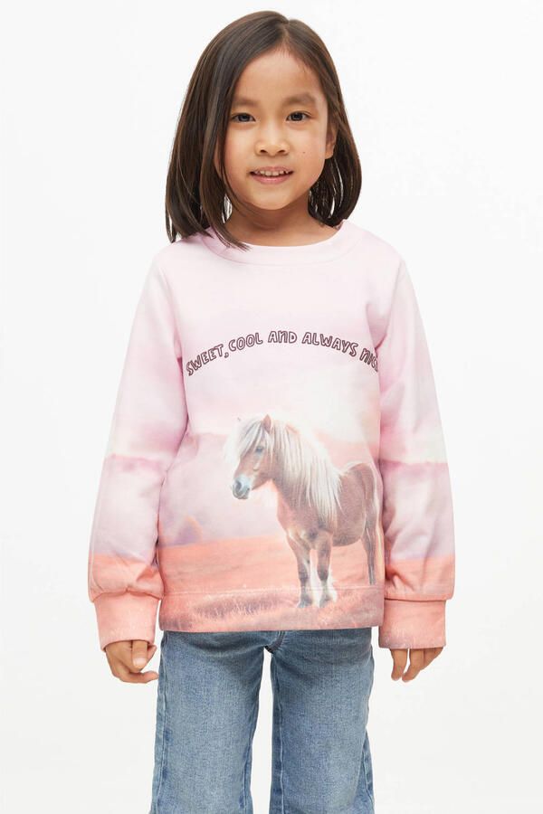 S.Oliver sweater met print lichtroze roze
