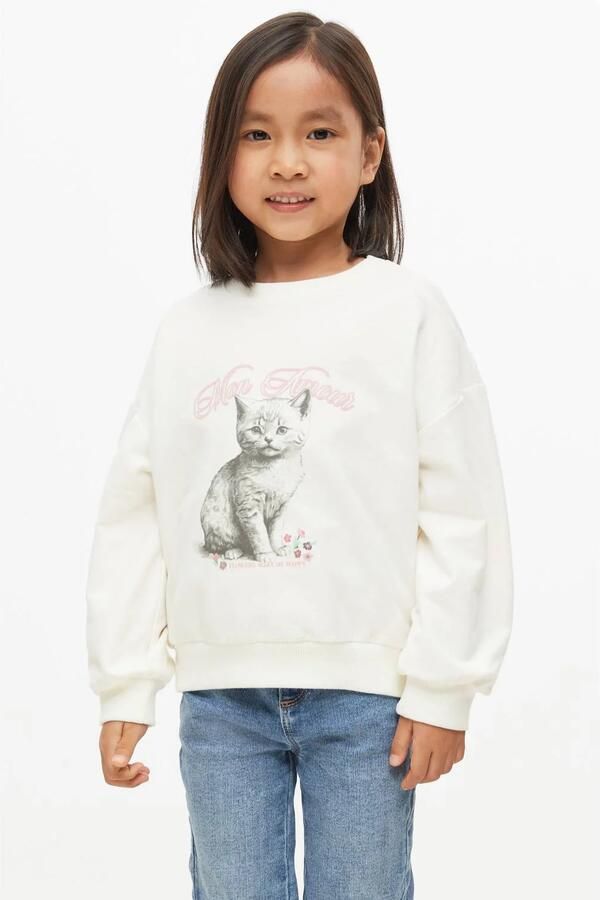 S.Oliver sweater met print wit Printopdruk glitter
