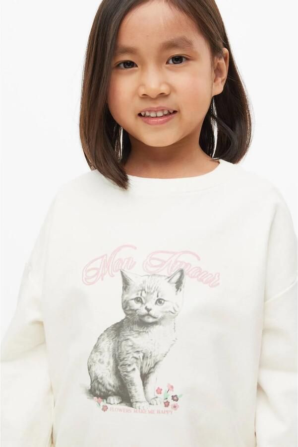 S.Oliver sweater met print wit Printopdruk glitter - Foto 2