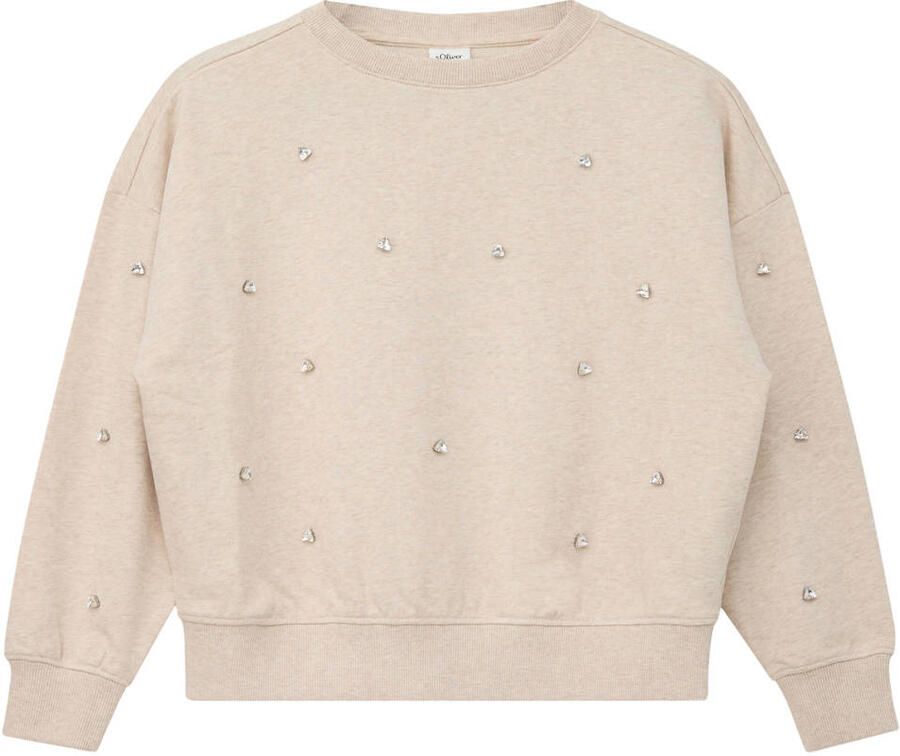 S.Oliver sweater met strass-steentjes beige