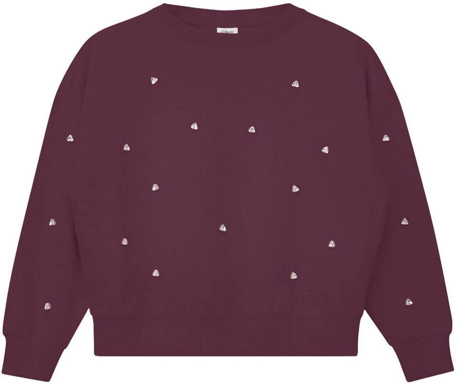 S.Oliver sweater met strass-steentjes paars