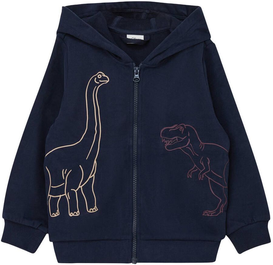 S.Oliver sweatvest met print donkerblauw