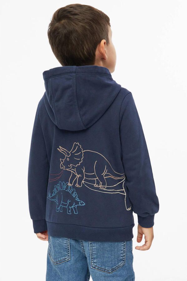 S.Oliver sweatvest met print donkerblauw Printopdruk - Foto 2