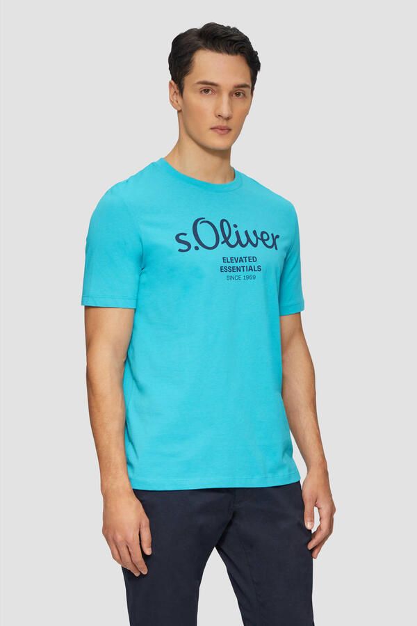 S.Oliver RED LABEL Regular fit T-shirt van puur katoen met grote labelprint - Foto 3