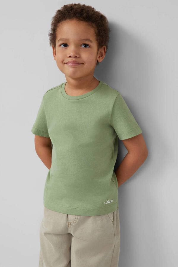 S.Oliver T-shirt donkerblauw lichtblauw groen (set van 3) - Foto 3