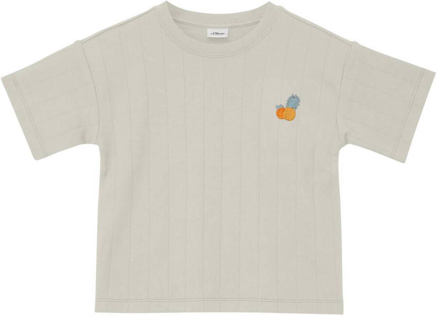 S.Oliver T-shirt fijn gebreid lichtgrijs