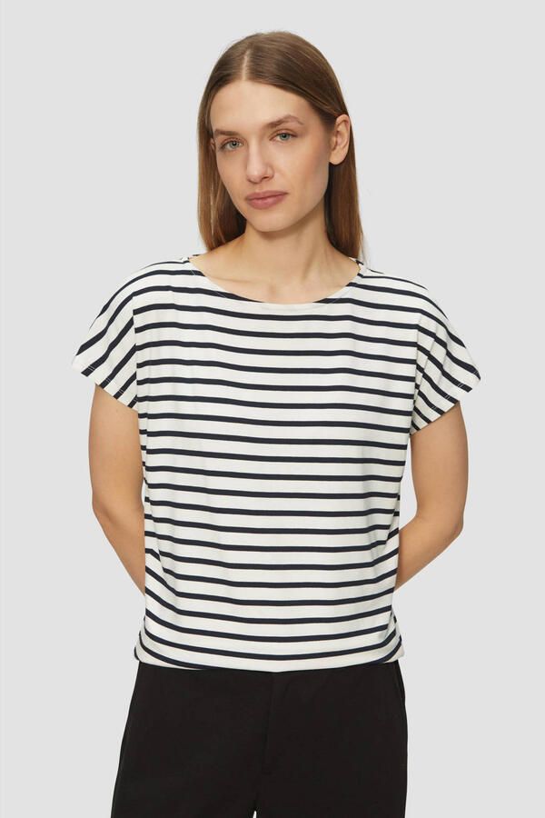 S.Oliver RED LABEL Relaxed fit T-shirt in mix van viscose en elastaan