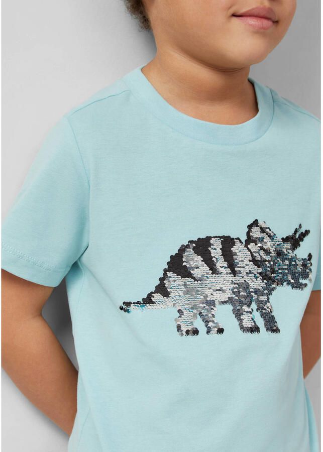 S.Oliver T-shirt lichtblauw met pailletten - Foto 2