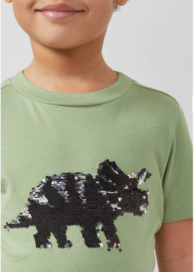 S.Oliver T-shirt lichtgroen met pailletten - Foto 2