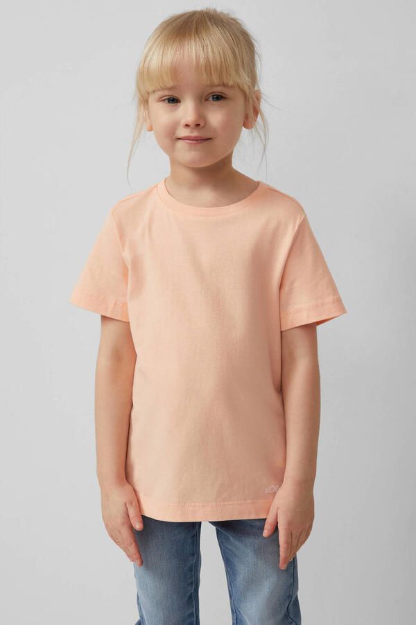 S.Oliver T-shirt lichtgroen oranje lila (set van 3)