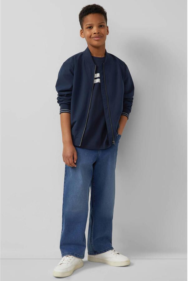 S.Oliver T-shirt met backprint donkerblauw