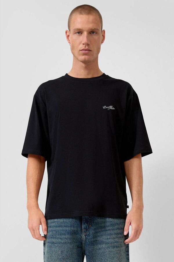 S.Oliver T-shirt met backprint zwart