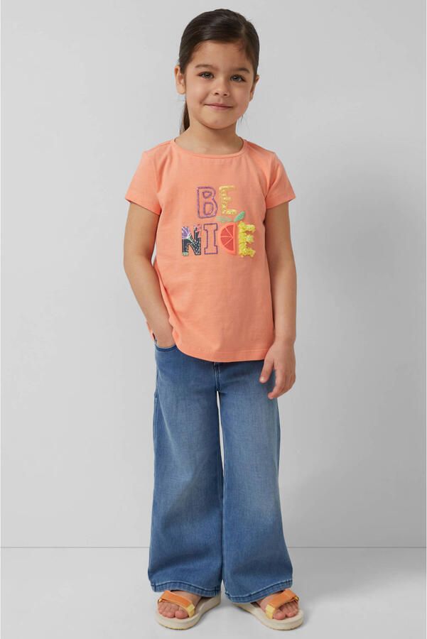 S.Oliver T-shirt met pailletten oranje