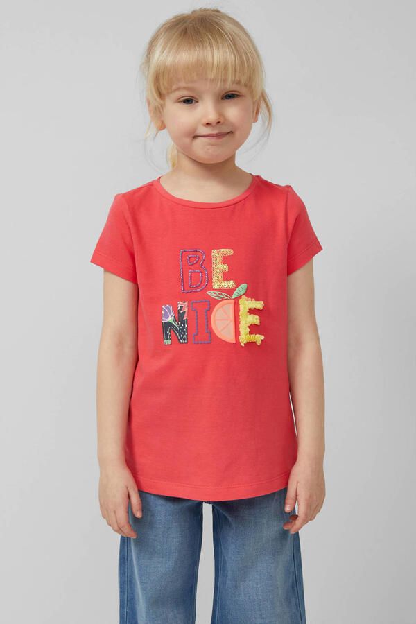 S.Oliver T-shirt met pailletten rood