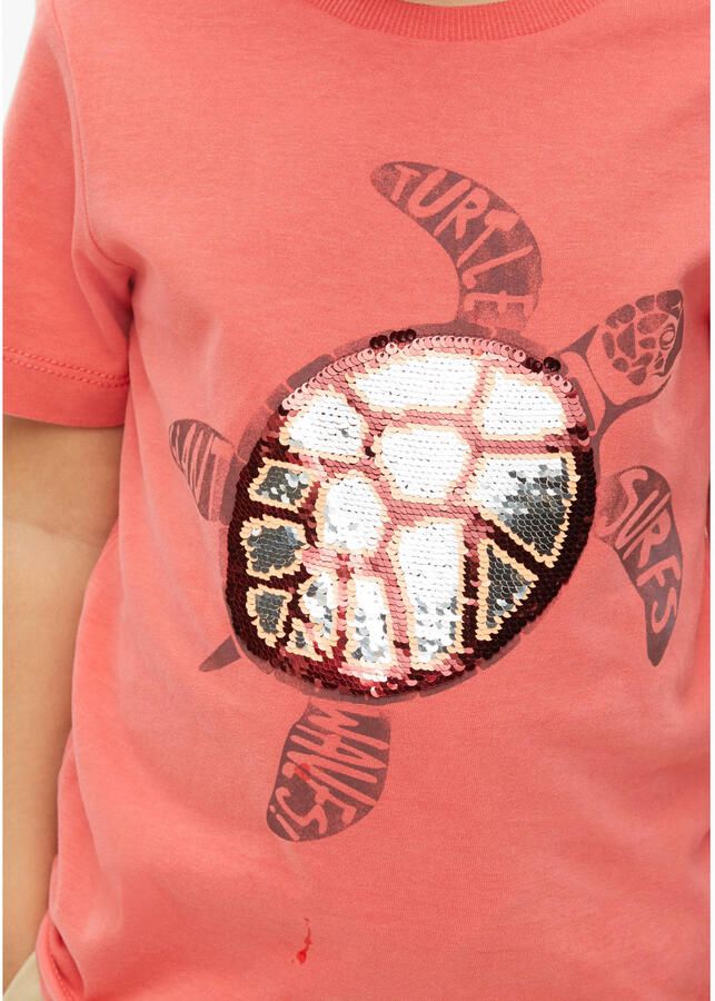 S.Oliver T-shirt met pailletten rood - Foto 2