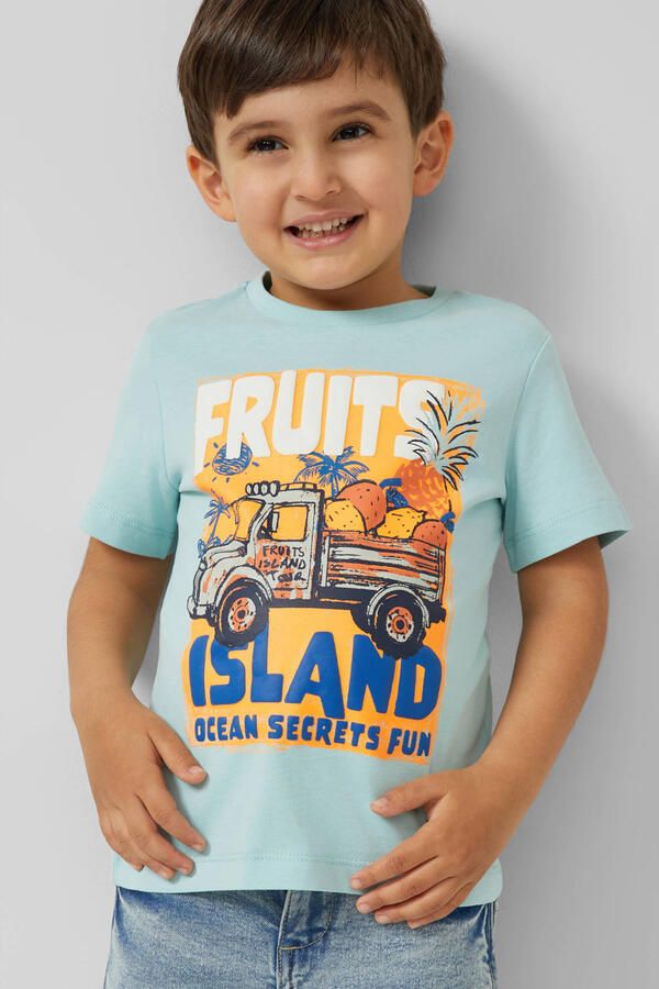 S.Oliver T-shirt met print blauw