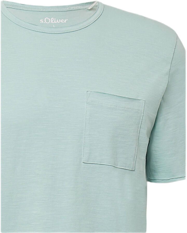 S.Oliver T-shirt met borstzak en open randen - Foto 2