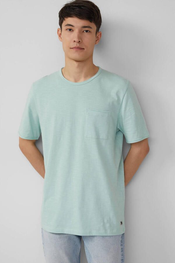 S.Oliver T-shirt met borstzak en open randen