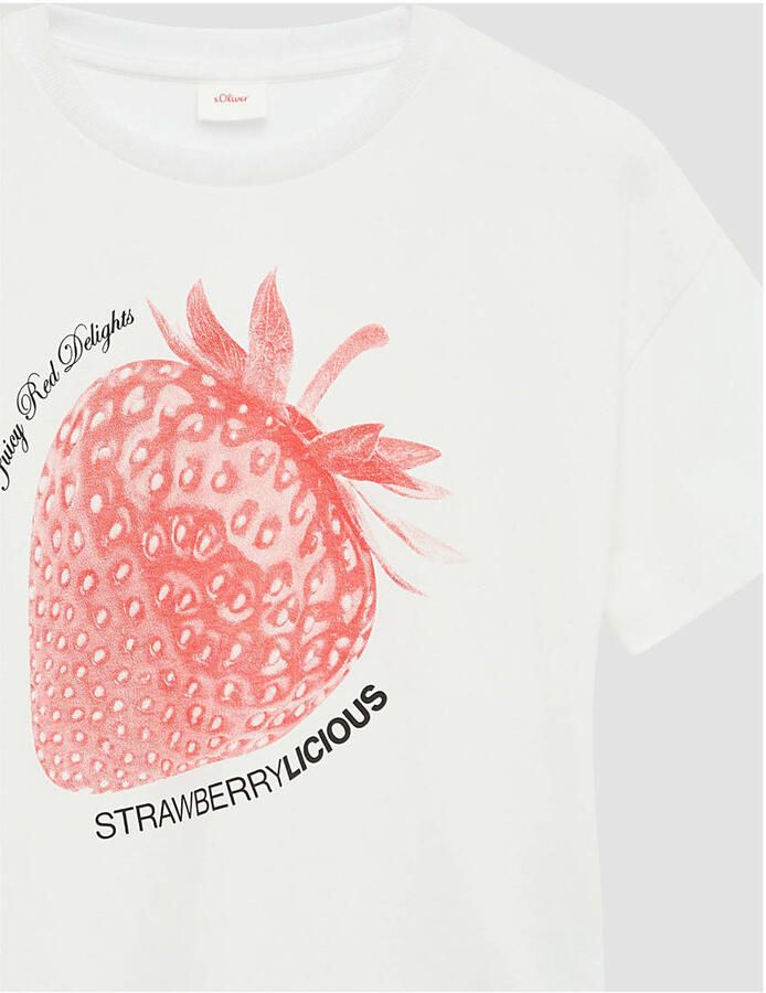 S.Oliver RED LABEL Relaxed fit T-shirt van puur katoen met motief aan de voorkant